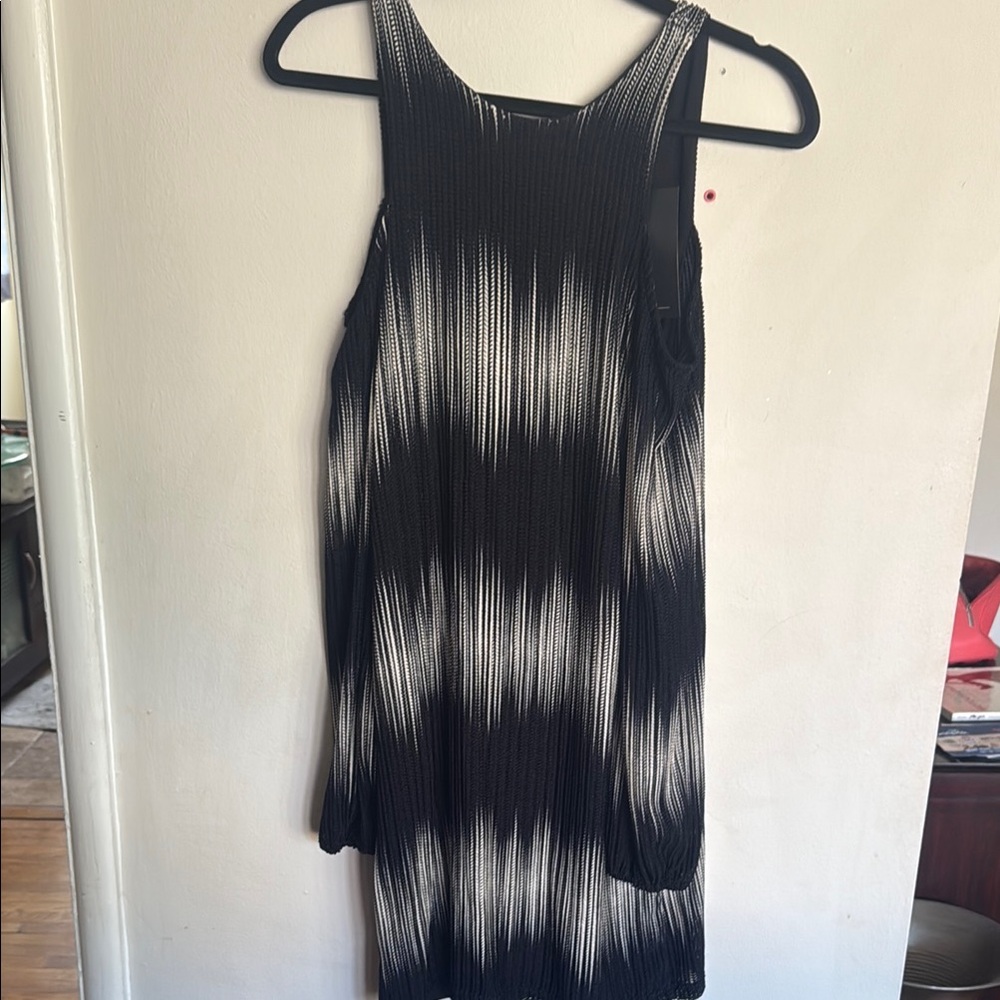 Zara Blue Graphic Sleeveless Mini Dress